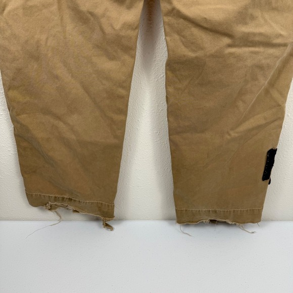 Polo Ralph Lauren Distressed Chino Pants Tan Khaki Mens 33x32 Patch Work RN41381 - Picture 14 of 14